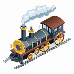 vector illustration of steam locomotive