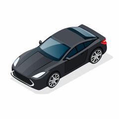 black sedan car isolated on white background