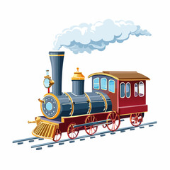 vector illustration of steam locomotive