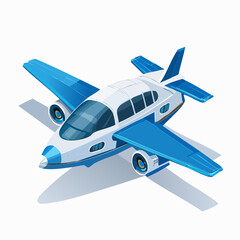 futuristic airplane isolated on white background