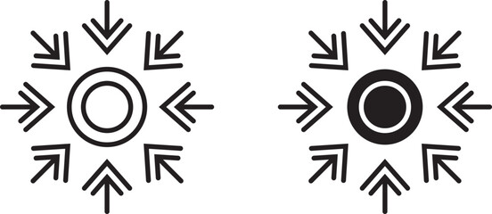 Centralized icon symbol concept for graphic design. Centralized icon symbol concept