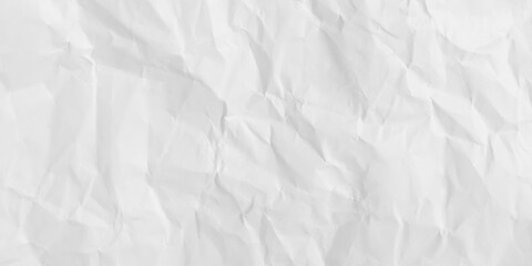 Creative background with scattered overlay of crumpled papers. White crumpled paper texture background, clean white wrinkled paper, top view.