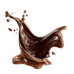 Molten Chocolate Dripping on White Background