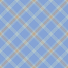 Seamless blue color check pattern. Repeating patern plaid. Checkered design for prints. Repeated tartan fabric. Vector scottish fabriс. Ekose texture. Madras flannel. Checker line. Stripe gingham