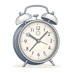 Vintage twin bell alarm clock with metal casing and white face