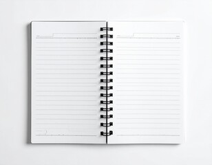 blank notebook isolated on white