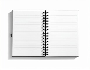 blank notebook isolated on white background