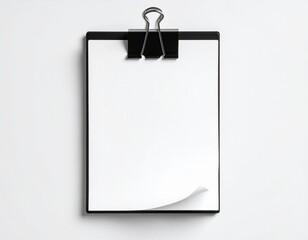 white paper with clip