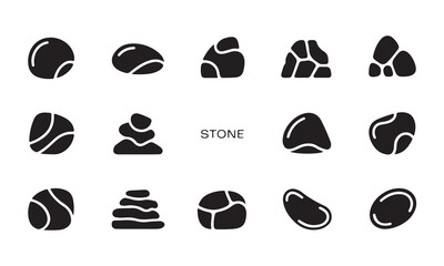 black and white icons set