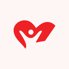 love people logo design, people care logo design.