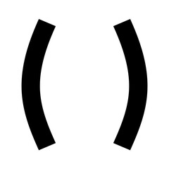 Parentheses symbol Mathematical. Vector image