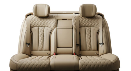 Fototapeta premium Luxurious Beige Leather Car Seats with Diamond Stitching Detail.