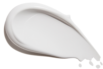 composition of smears  of cosmetic white cream on an empty background