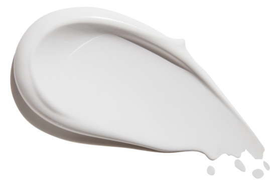 composition of smears  of cosmetic white cream on an empty background