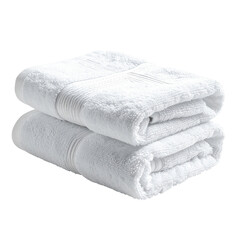 Two folded white bath towels stacked (1)