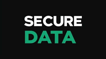 Secure Data Typography on Black Background