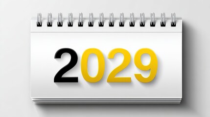 Spiral Calendar Displaying Year 2029 in Bold Colors