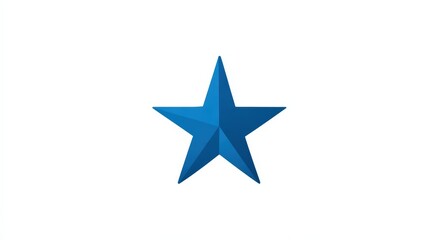 Obraz premium 3D Blue Star Icon on White Background