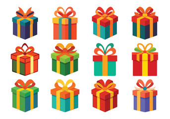 Colorful Gift Box Collection for Holiday Celebrations and Special Occasions