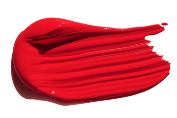 smear of red paint or llipstick on empty background