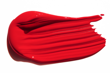 smear of red paint or llipstick on empty background
