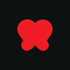 Creative concept of dental love logo design. Premium Vector. 