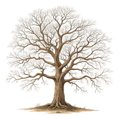 Obraz premium A bare tree with many branches art isolated on white background