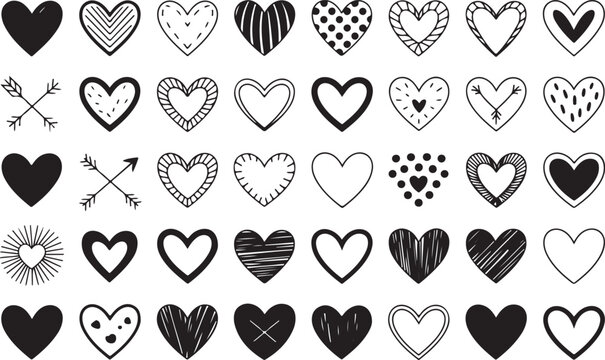 Heart Shapes Collection Love Symbol Romance Affection Passion Emotion Feeling Graphic Art