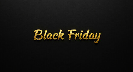 Elegant golden black friday text on a dark background for promotion