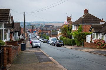 Residential estate street view in England UK