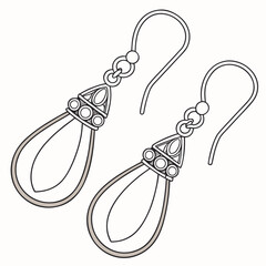 Pair of teardrop earrings, illustration