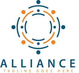 Obraz premium Circular alliance logo of teamwork