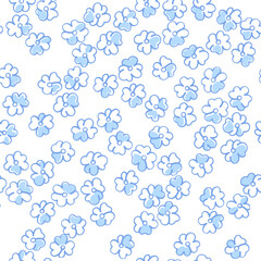 Seamless flower pattern. Geometric stylized flowers in groovy naive style. Floral botanic hand drawn design templates.