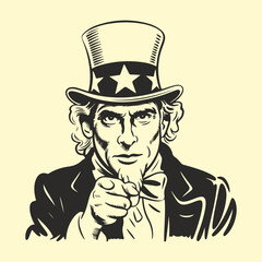 Uncle Sam A Symbol of American Patriotism and Civic Duty, Pointing at You