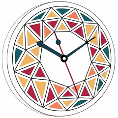 Obraz premium Clock face with colorful geometric pattern
