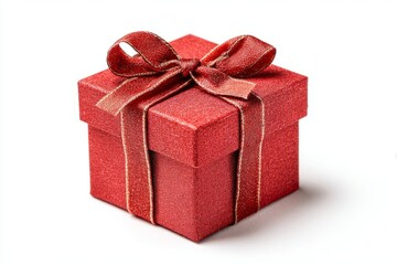 Obraz premium A red box with a red ribbon on top. gift box, Christmas concept.