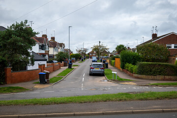Residential estate street view in England UK