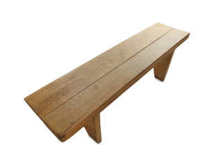 Wooden bench isolated on white. Used stuff