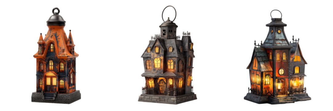 Spooky halloween lanterns indoor decor decorative items warm light