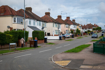 Residential estate street view in England UK