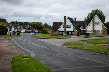 Residential estate street view in England UK