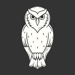 Majestic owl illustration exhibits piercing eyes and symmetrical feathers beautifully