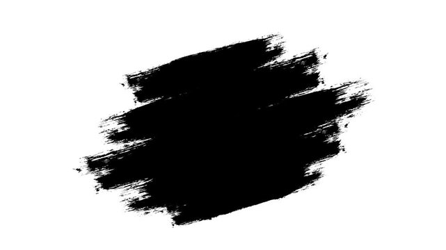 Black Grunge Brush Stroke Background with Transparent Alpha Channel, Motion graphics and digital composition