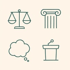Justice, law, and communication symbols: a modern visual representation of legal concepts