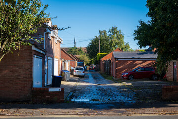 Residential estate street view in England UK