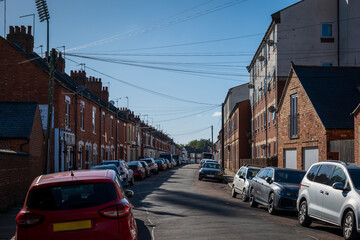 Residential estate street view in England UK