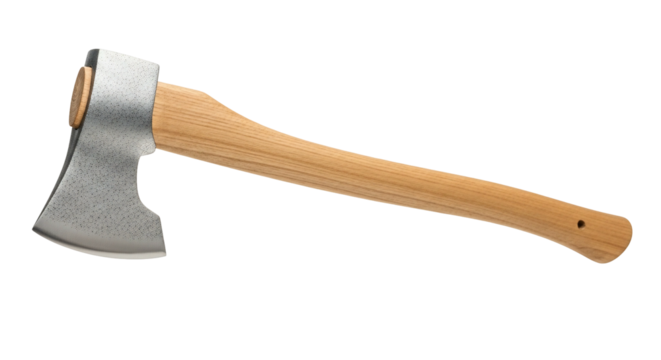 Axe wood handle tool metal sharp cutting isolated transparent background