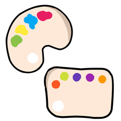  Cartoon paint palette vector art supplies 