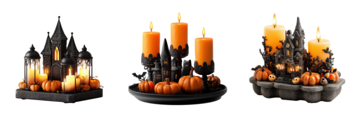 Halloween decoration showcase home candle displays festive setup