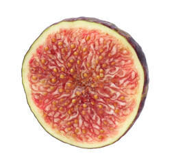 Piece of ripe fig isolated on white